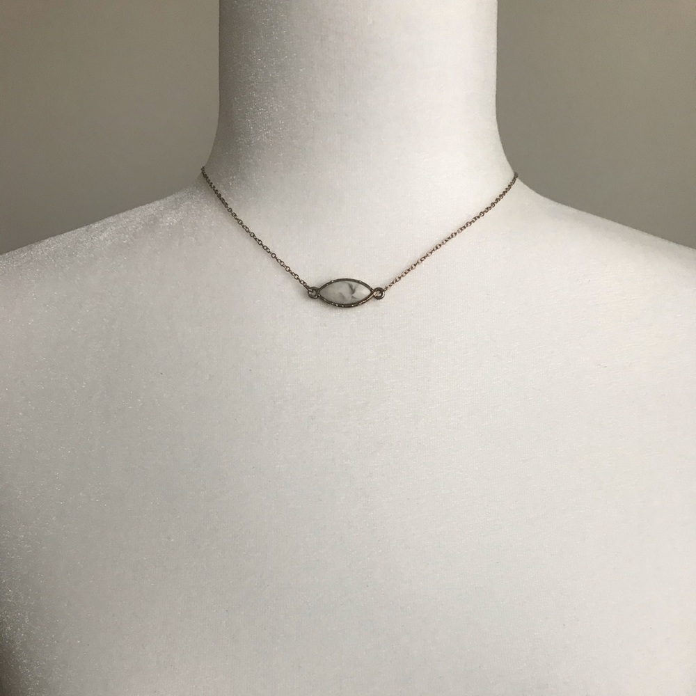 Faux white marble necklace